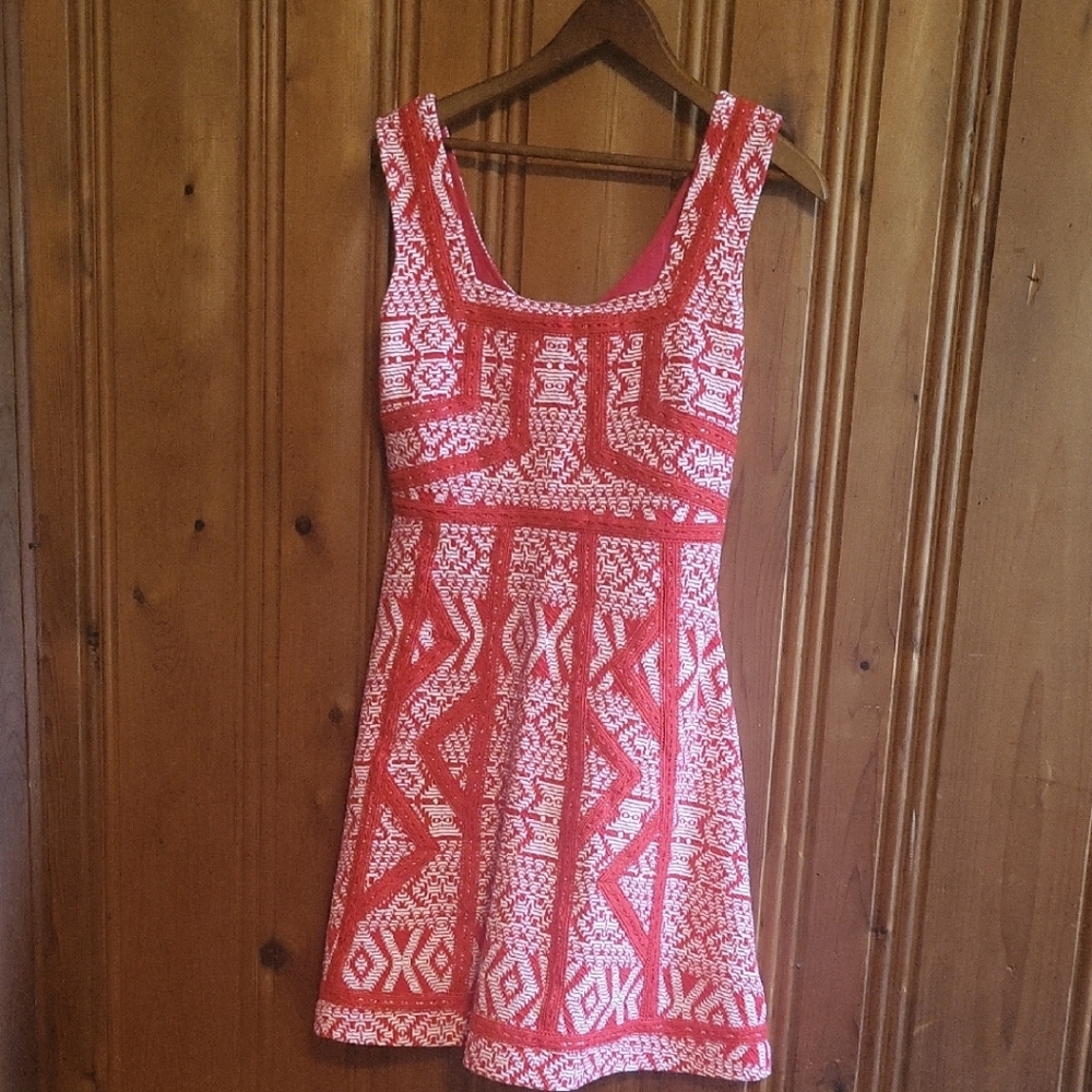 Maeve Red White Sleeveless A-line Sundress